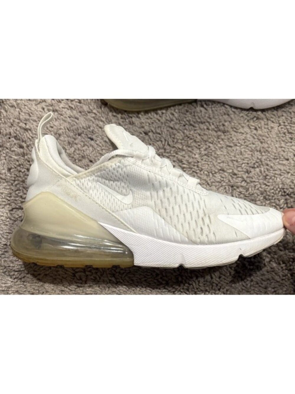 Nike Air Max 270 GS Youth Running Shoes Size 7Y Women White Sail 943345-103